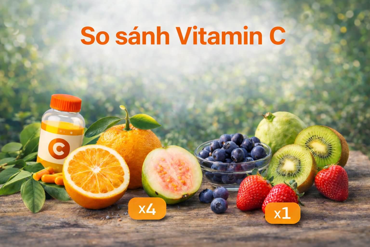So sánh Vitamin C: cam sành và các thực phẩm “giàu C” như ổi, việt quất…